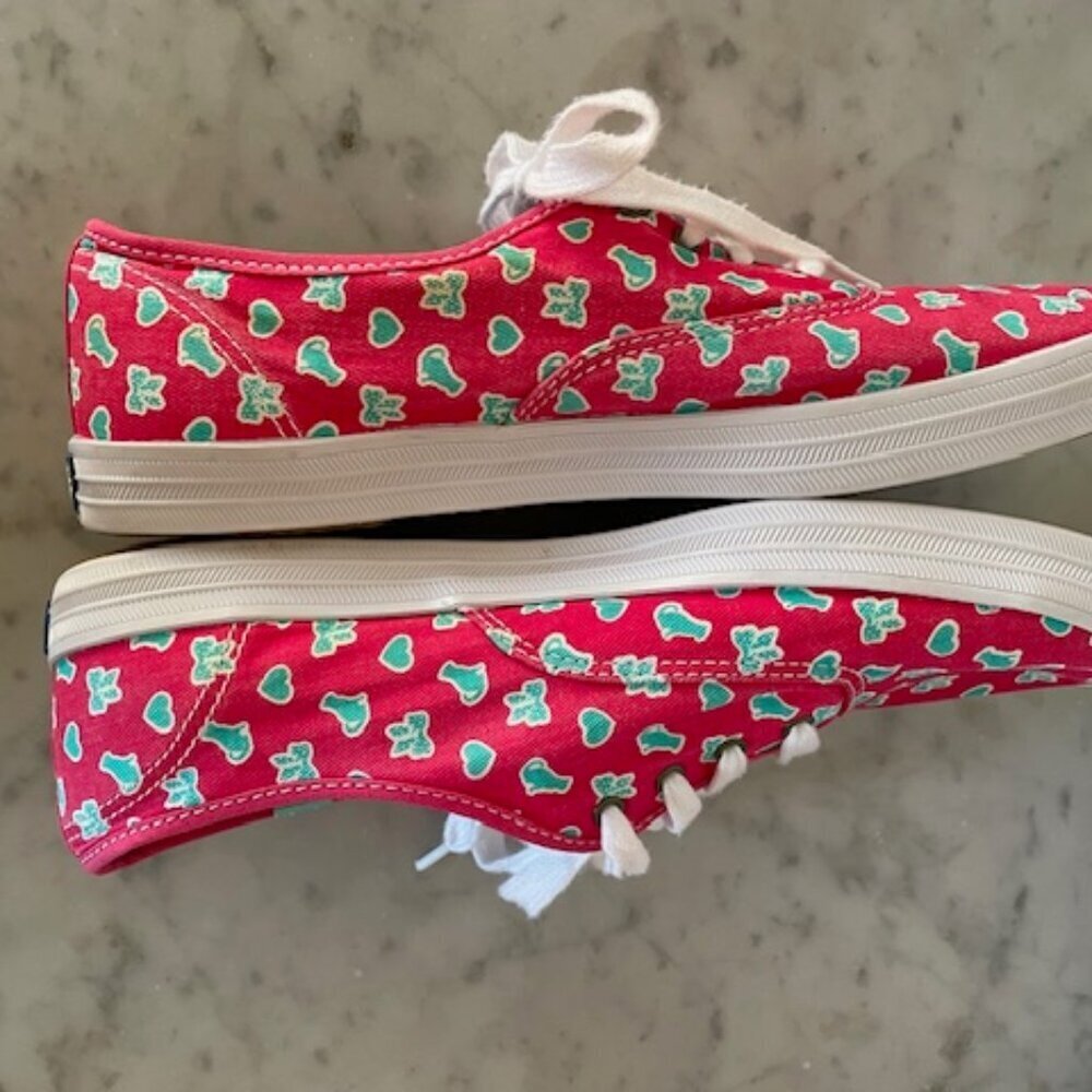 TAYLOR SWIFT KEDS Favorite Things Bows & Cats Print Pink Blue Sneakers 9… - Picture 7 of 16